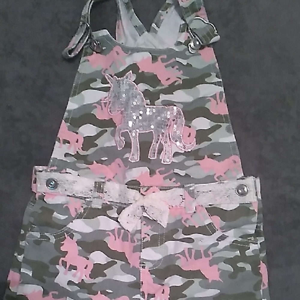 Pink and Green Camouflage Unicorn Overalls